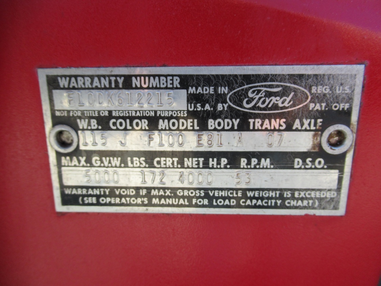 1965 Ford F100 Custom Cab Short Bed Pickup - Image 17